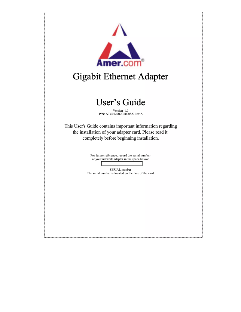 Página 1 del manual Manual de usuario Amer Networks C1000SX