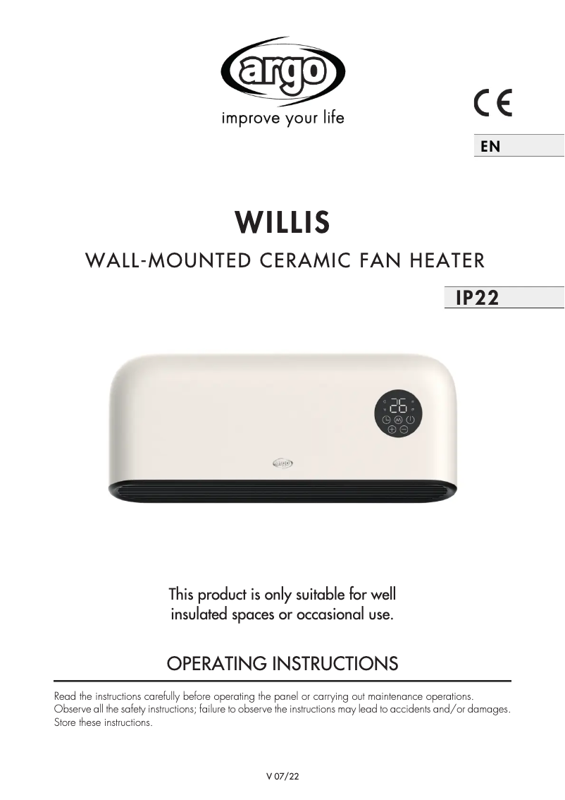 Page n°1 - Manuel utilisateur Argoclima Willis