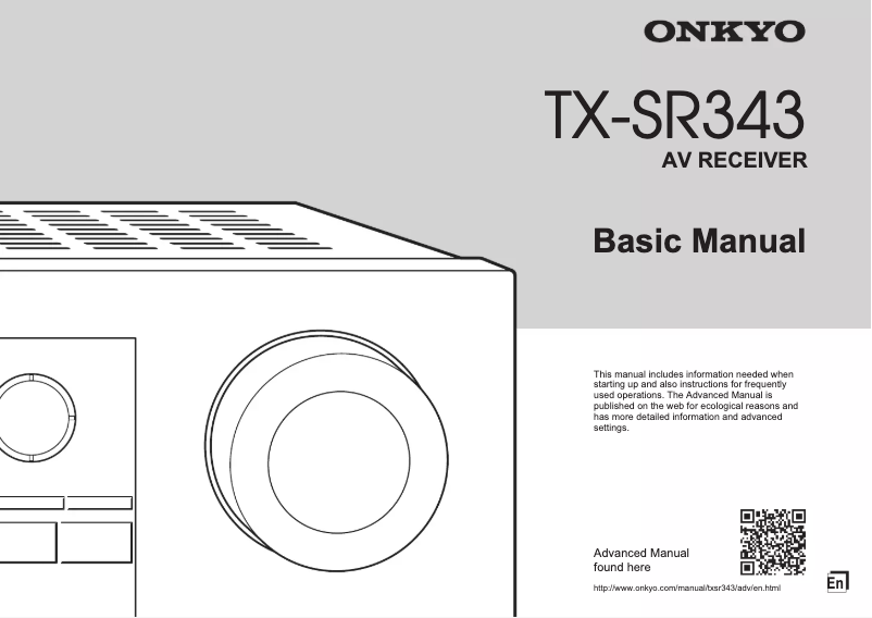 Page 1 de la notice Manuel utilisateur Onkyo TX-SR343