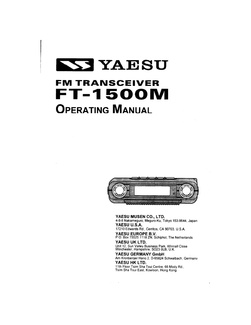 Página 1 del manual Manual de usuario Yaesu FT-1500M