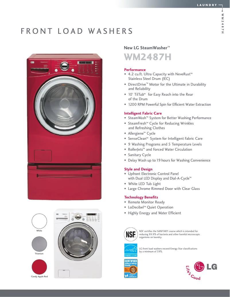 Image de la première page du manuel de l'appareil WM2487HWMA