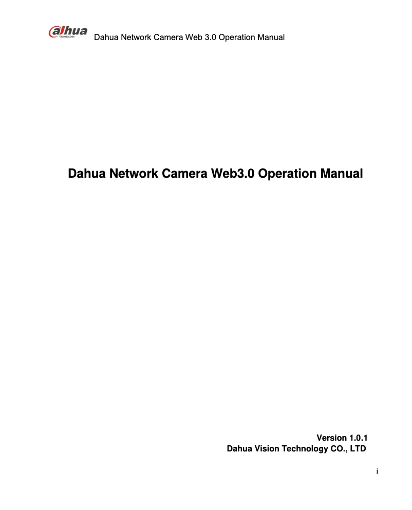 Page n°1 - Manuel utilisateur Dahua Technology Eco-savvy 3.0 IPC-HDBW5830R-Z