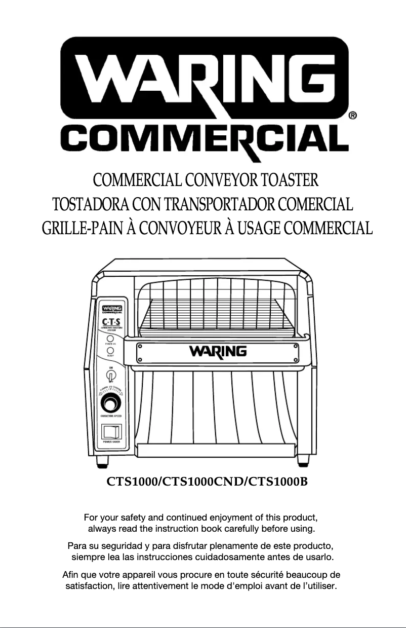 Page 1 de la notice Manuel utilisateur Waring Commercial CTS1000