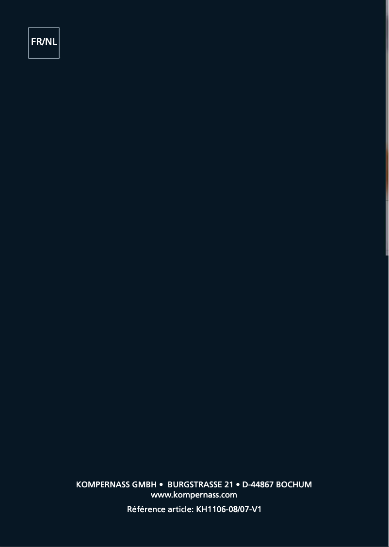 Page 1 de la notice Manuel utilisateur Bifinett KH 1106