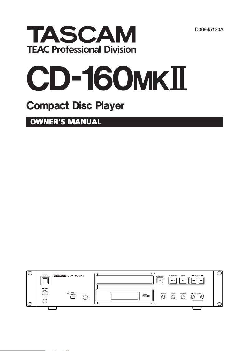 Página 1 del manual Manual de usuario Tascam CD-160MKII