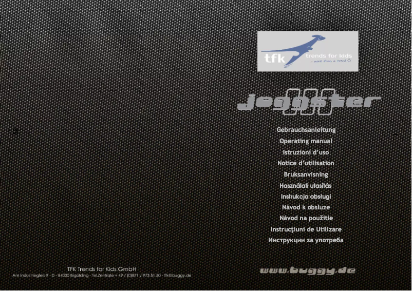 Page n°1 - Manuel utilisateur TfK Joggster III