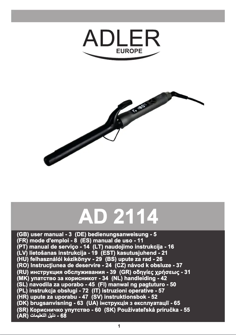 Image de la première page du manuel de l'appareil AD 2114