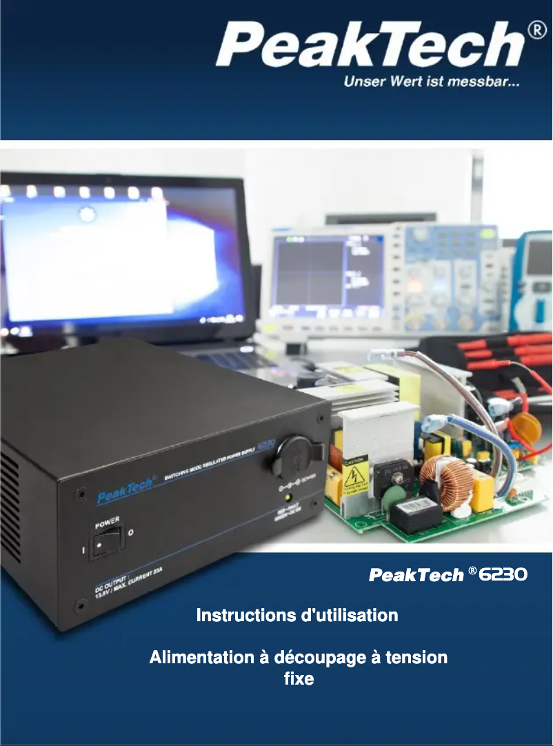 Page n°1 - Manuel utilisateur PeakTech 6230