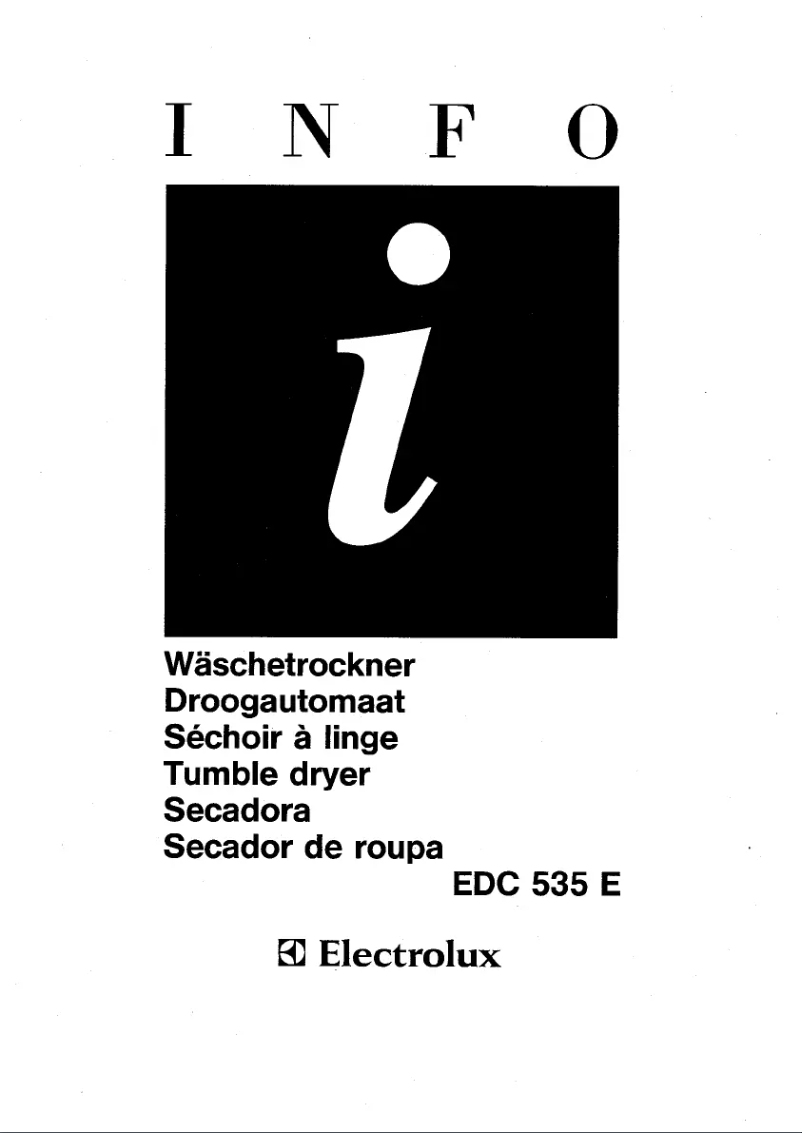 Page n°1 - Manuel utilisateur Electrolux EDC535E