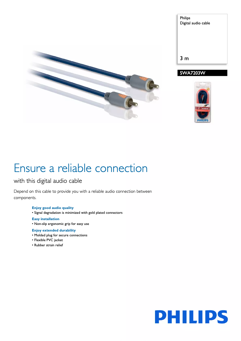 Image de la première page du manuel de l'appareil SWA7203W