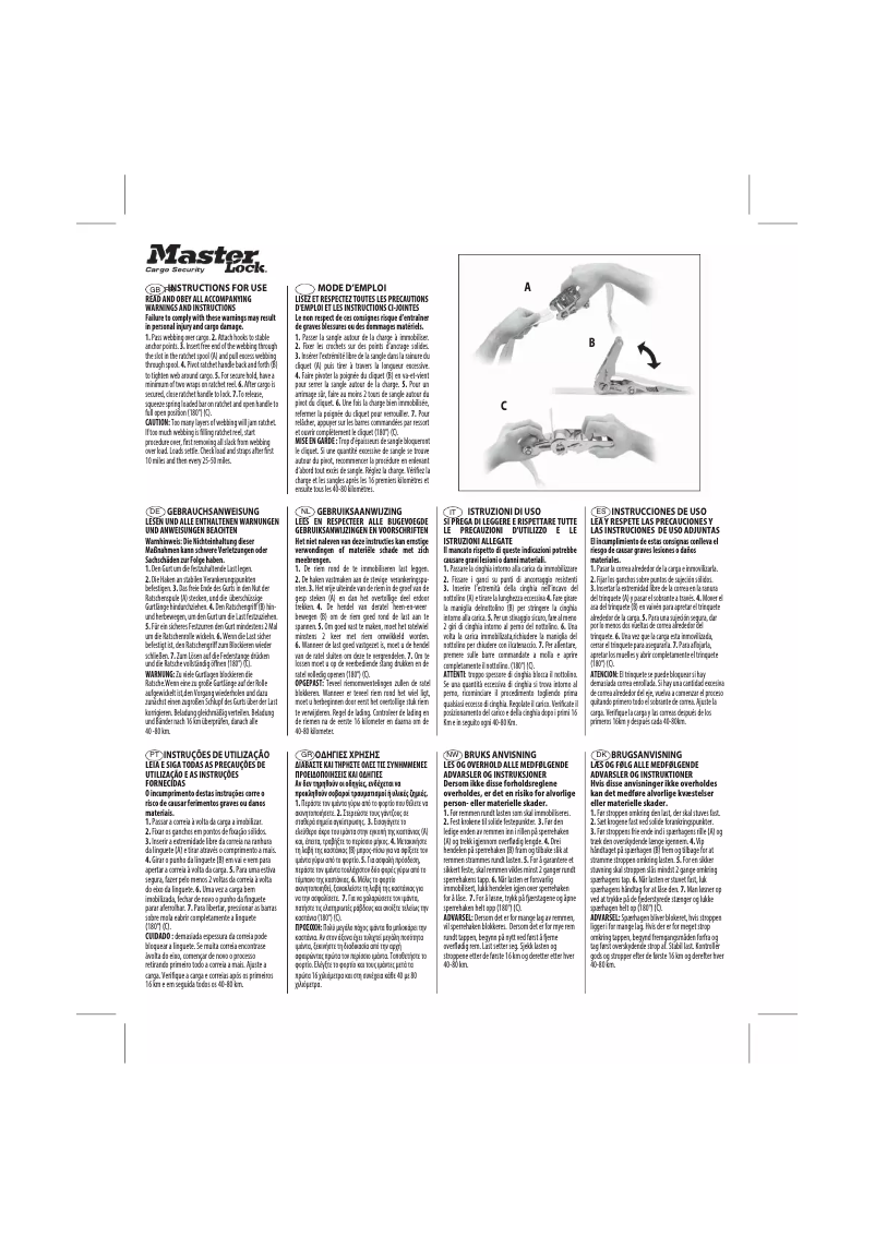 Page 1 de la notice Manuel utilisateur Master Lock 3059