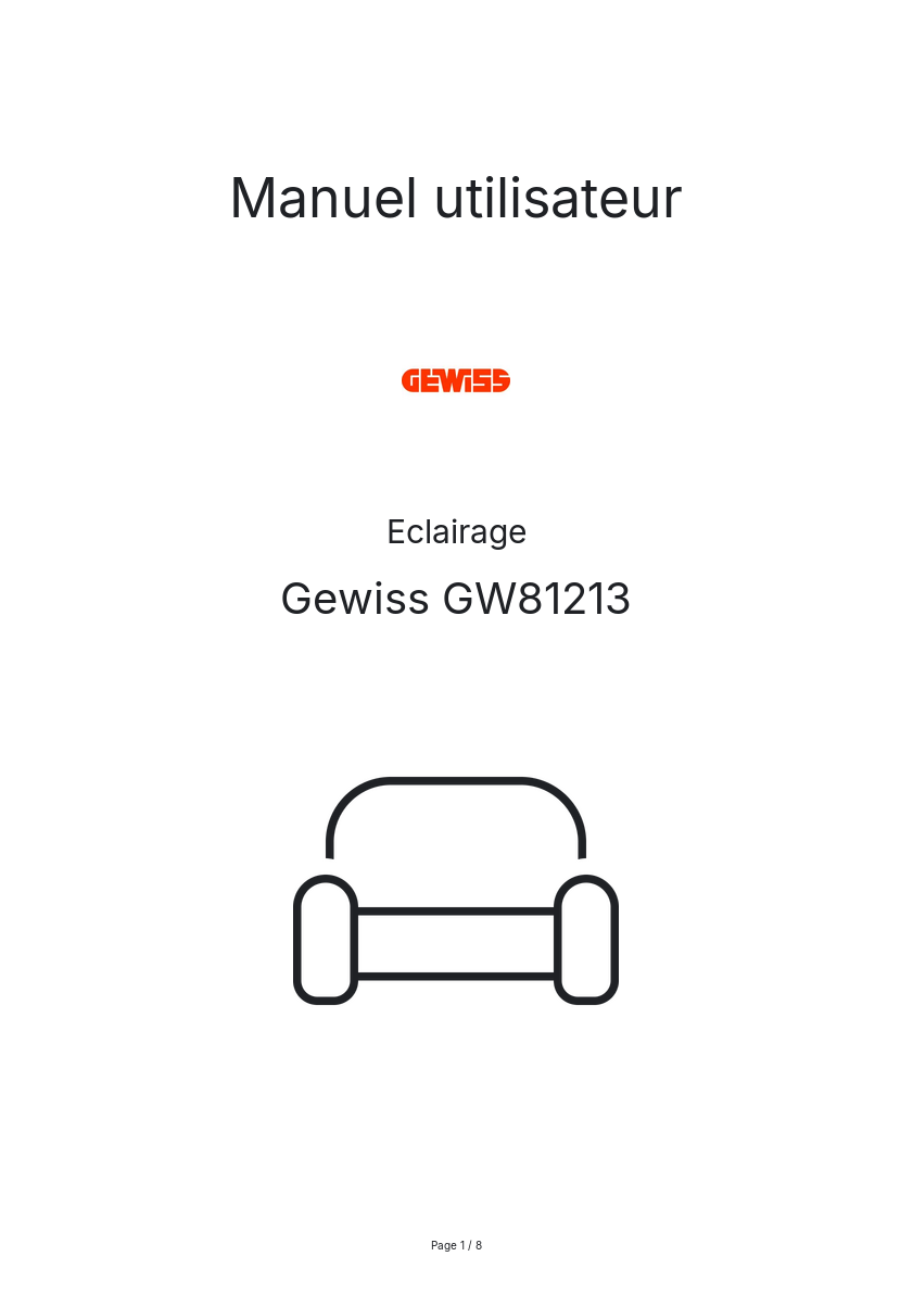 Image de la première page du manuel de l'appareil GW81213