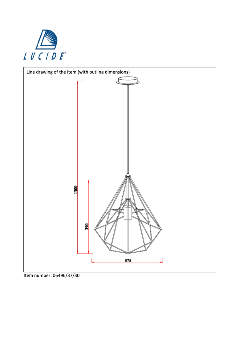 Page 1 de la notice Manuel utilisateur Lucide Ricky 06496/37/30