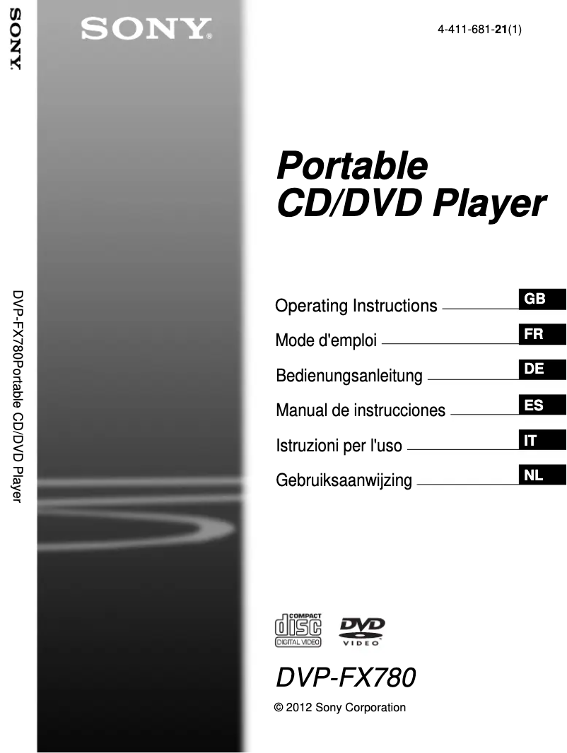 Page n°1 - Manuel utilisateur Sony DVP-FX780W