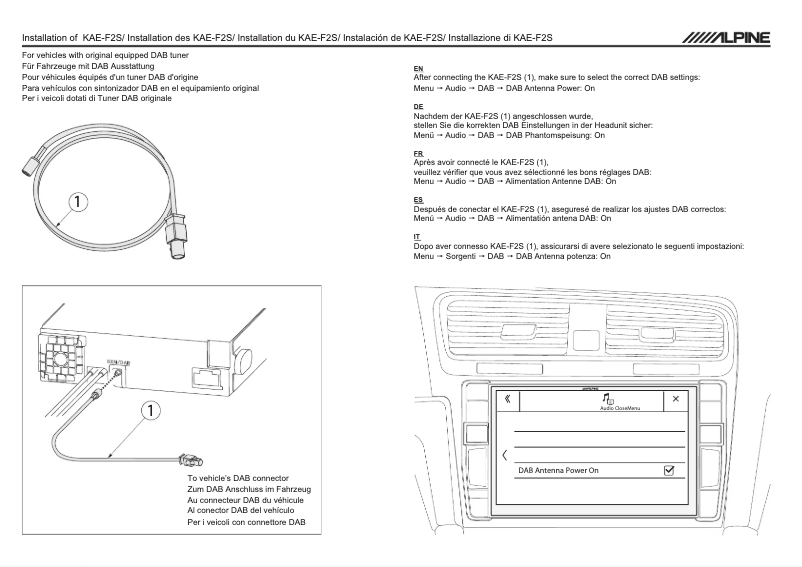 Page n°1 - Manuel utilisateur Alpine KAE-F2S