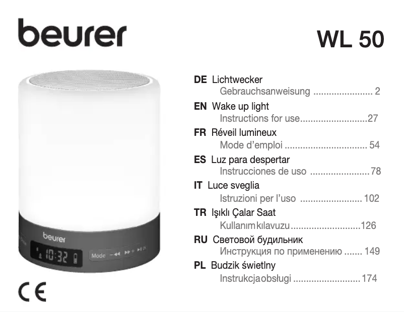 Page n°1 - Manuel utilisateur Beurer WL 50