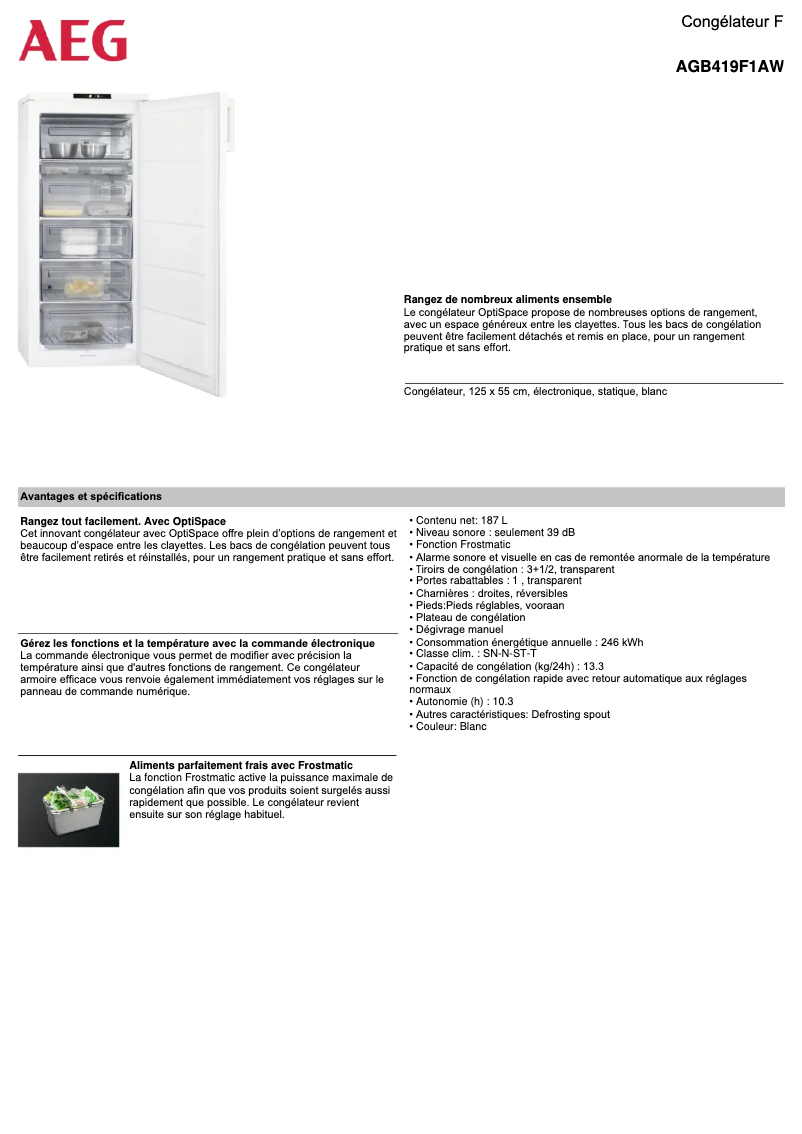 Image de la première page du manuel de l'appareil AGB419F1AW