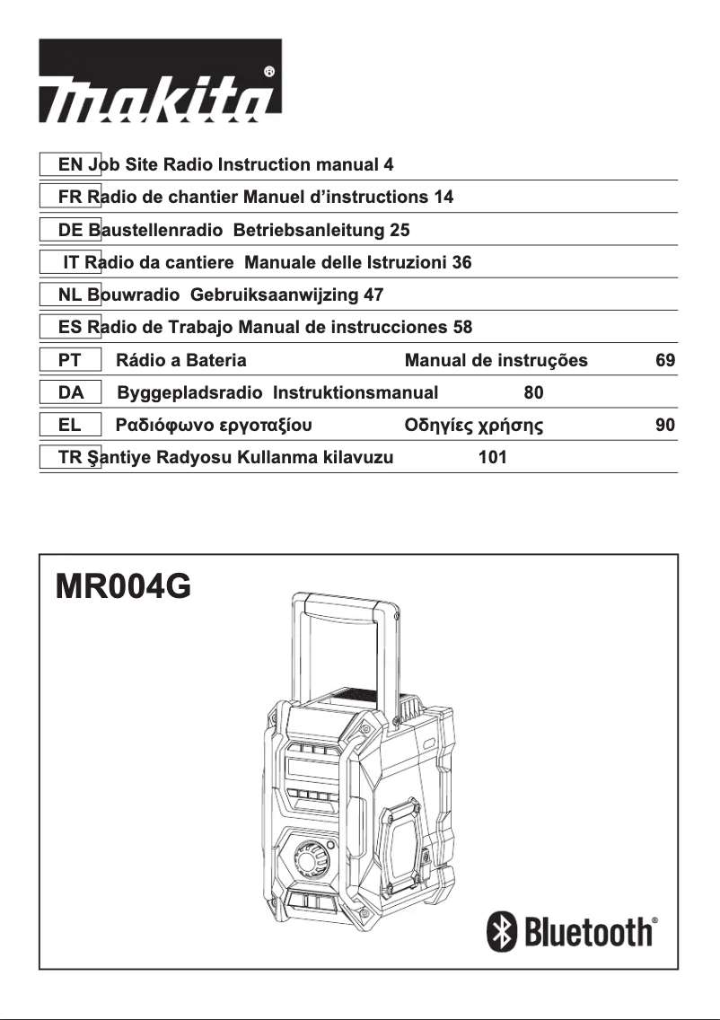 Image de la première page du manuel de l'appareil MR004GZ