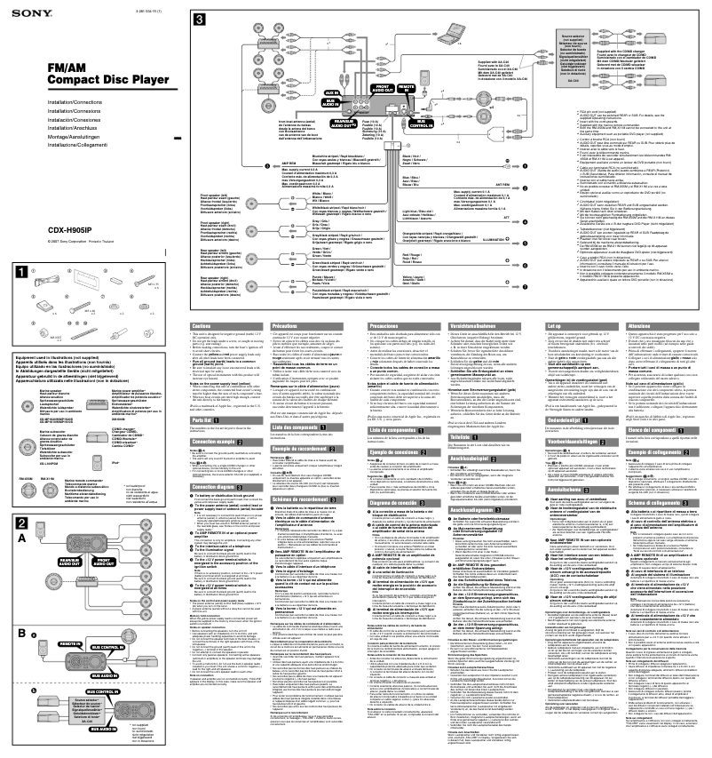 Image de la première page du manuel de l'appareil CDX-H905IP