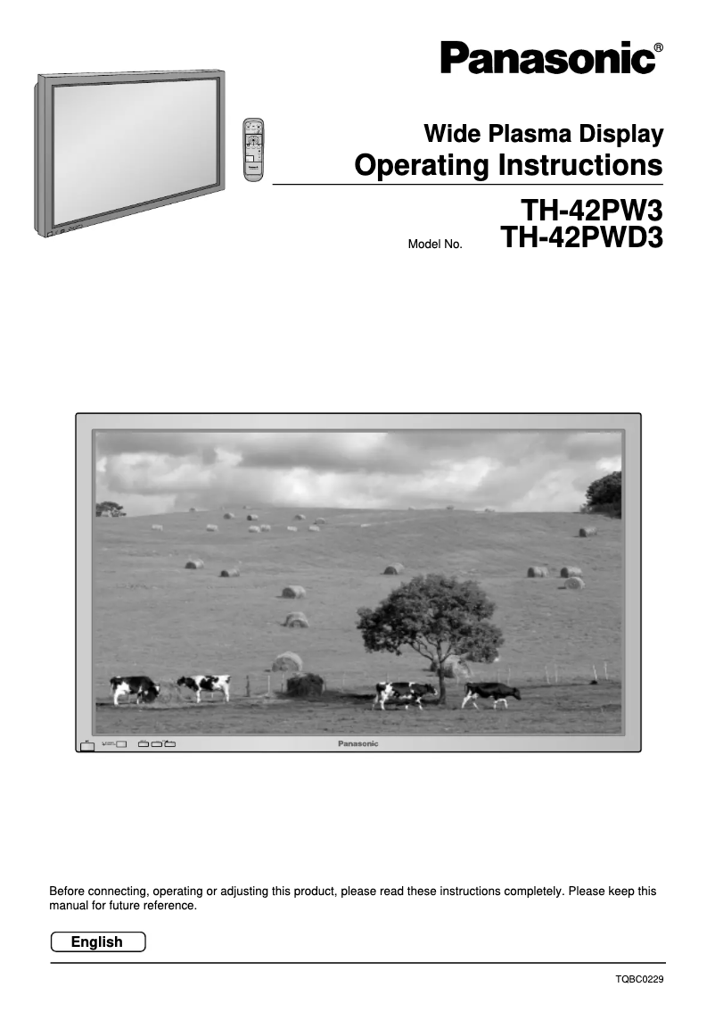 Page 1 de la notice Manuel utilisateur Panasonic TH-42PW3B