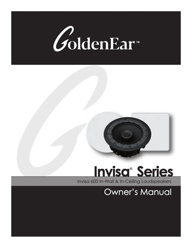 Page 1 de la notice Manuel utilisateur GoldenEar Invisa 600