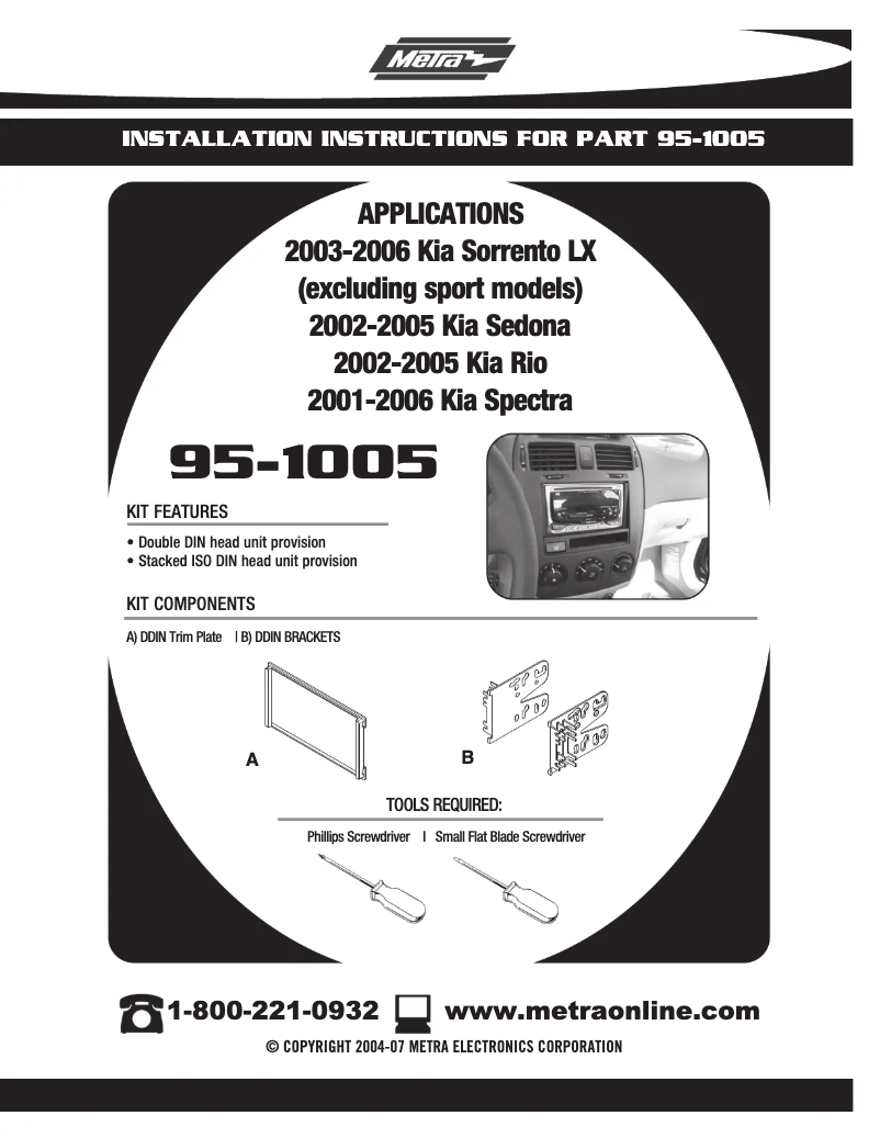 Page n°1 - Mode d'emploi Metra 95-1005