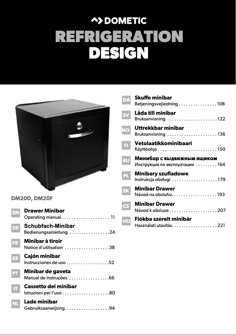 Page 1 de la notice Manuel utilisateur Dometic DM20F