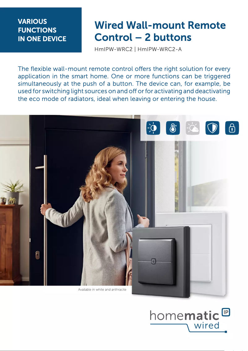 Page 1 de la notice Fiche technique Homematic IP HmIPW-WRC2-A