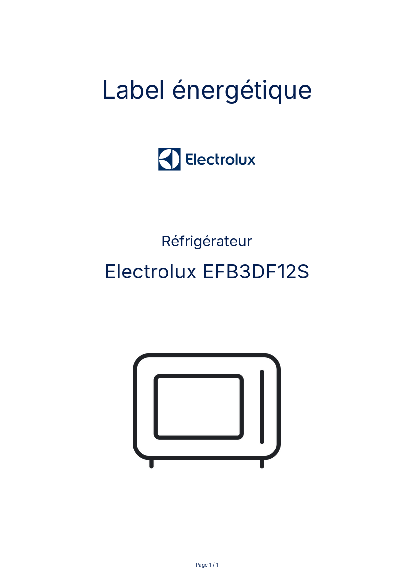 Image de la première page du manuel de l'appareil EFB3DF12S