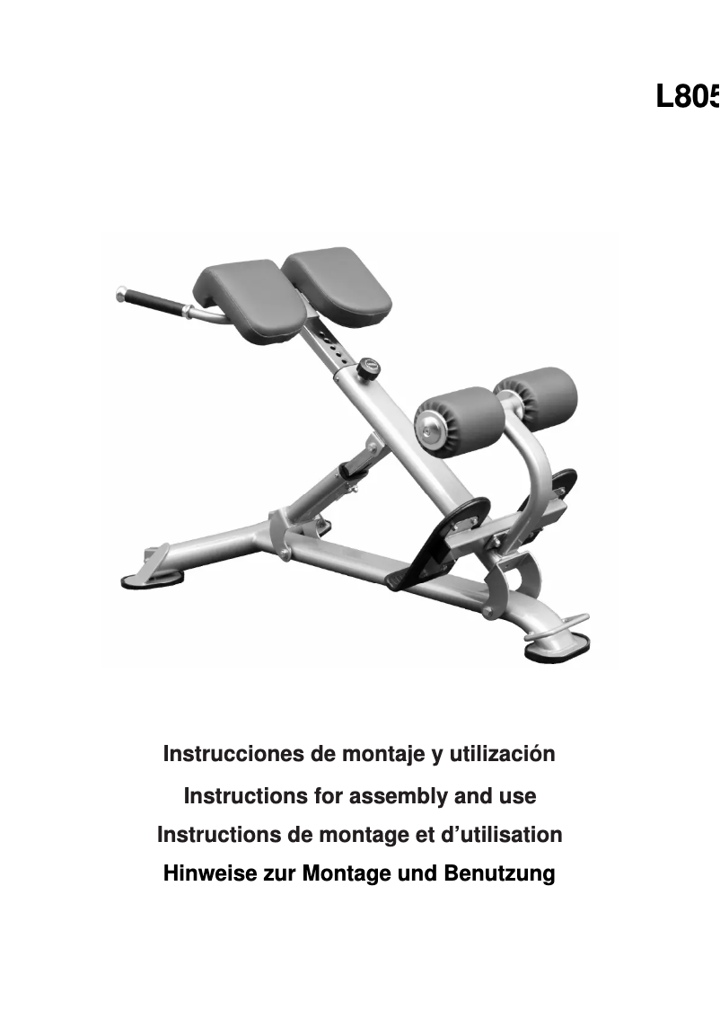 Page 1 de la notice Manuel utilisateur BH Fitness L805
