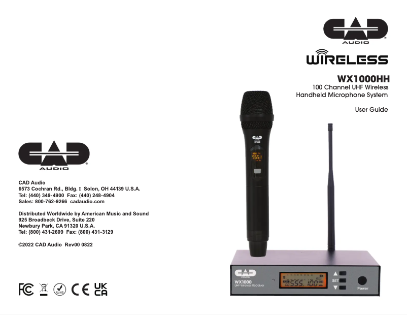 Page n°1 - Manuel utilisateur CAD Audio TX1000HH