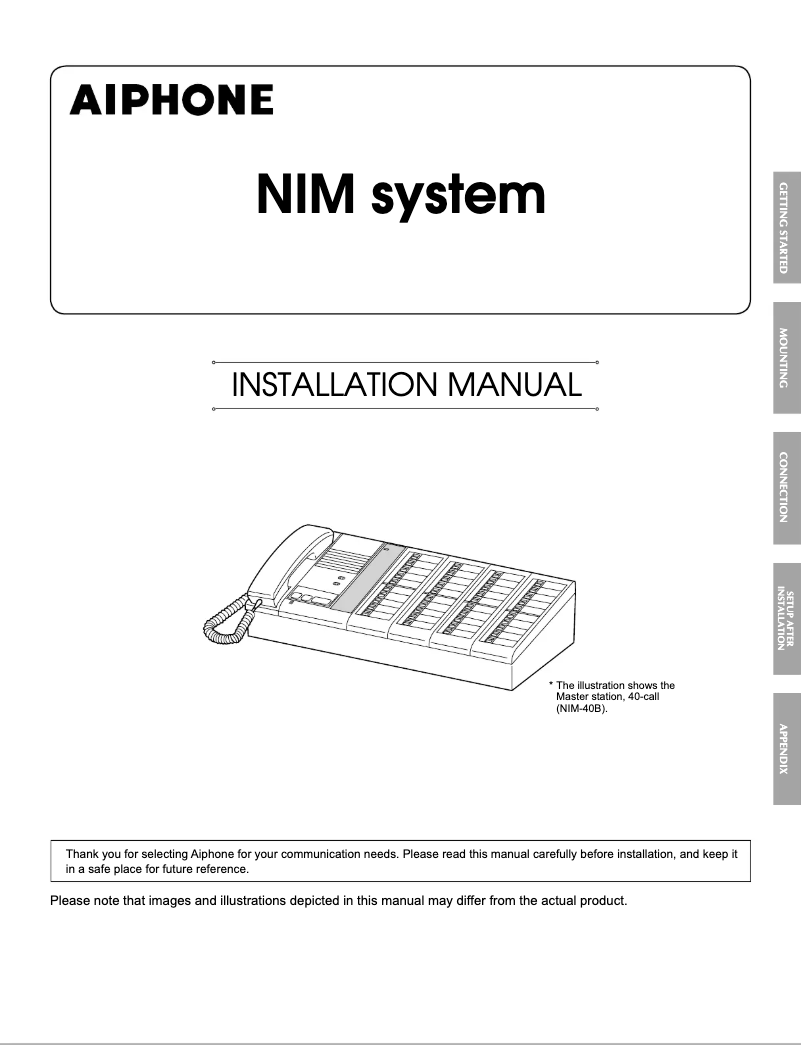 Imagen de la primera página del manual del dispositivo NIM-40B