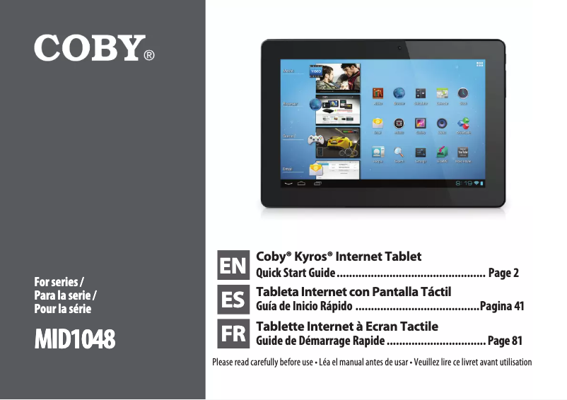 Page n°1 - Manuel utilisateur Coby MID1048