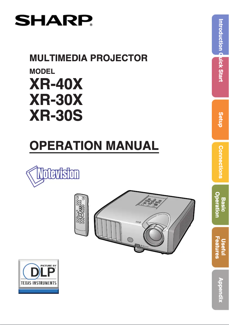 Page 1 de la notice Manuel utilisateur Sharp XR-40X