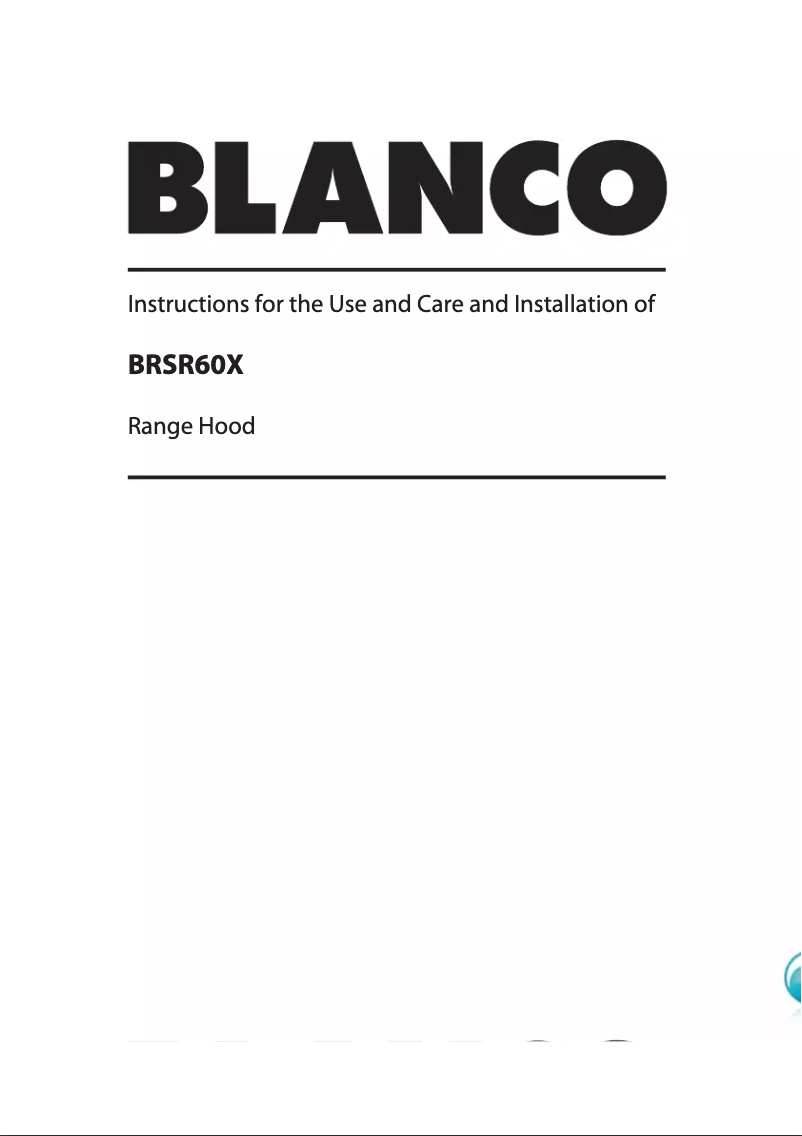 Page 1 de la notice Manuel utilisateur BLANCO BRSR60X