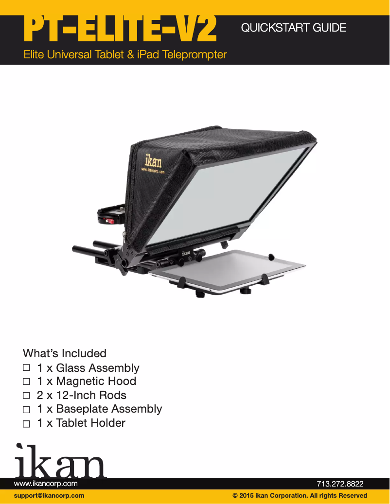 Page 1 de la notice Manuel utilisateur Ikan PT-Elite-V2