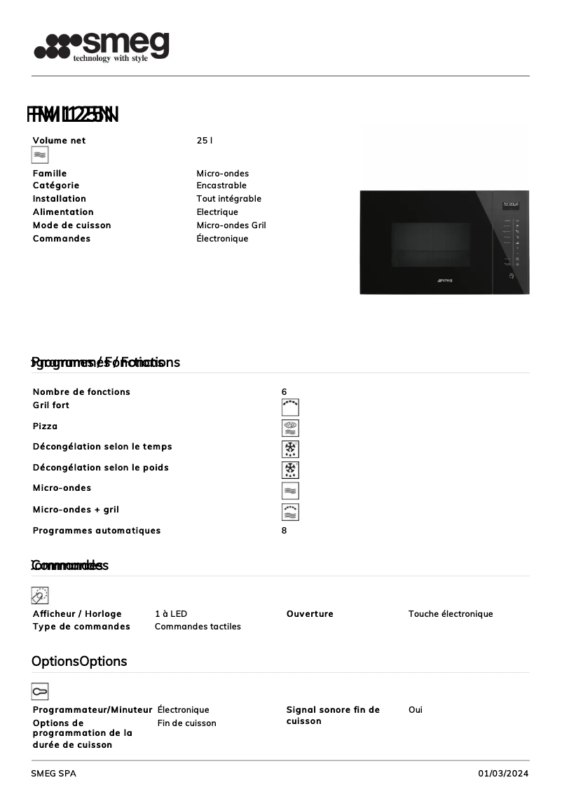 Image de la première page du manuel de l'appareil FMI125N