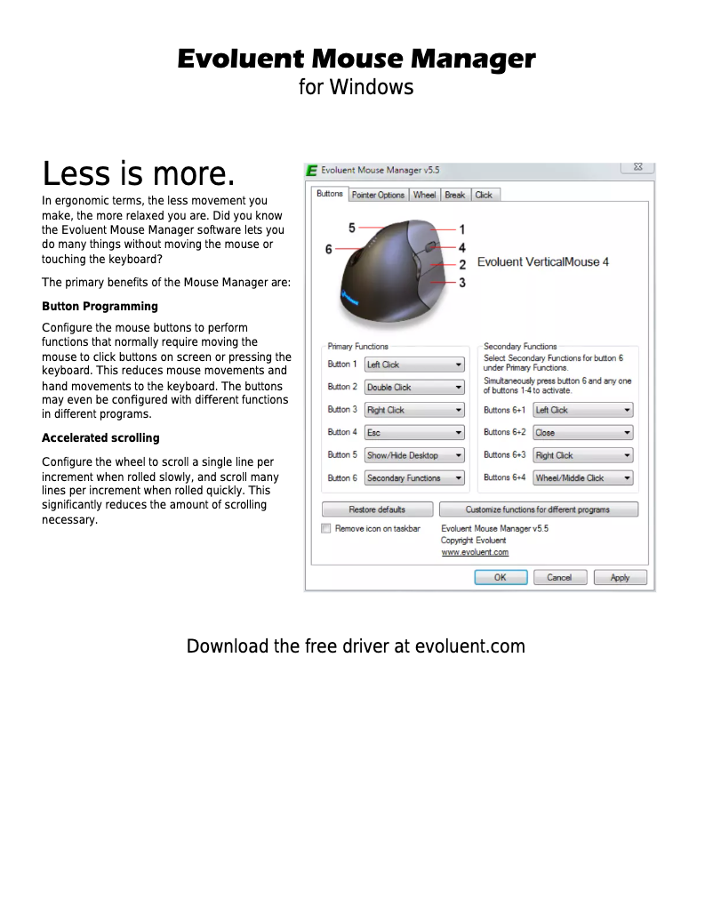 Page n°1 - Manuel utilisateur Evoluent VerticalMouse C Right