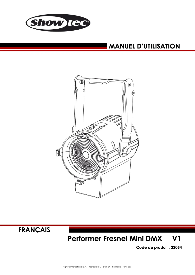 Image de la première page du manuel de l'appareil Performer Fresnel Mini DMX