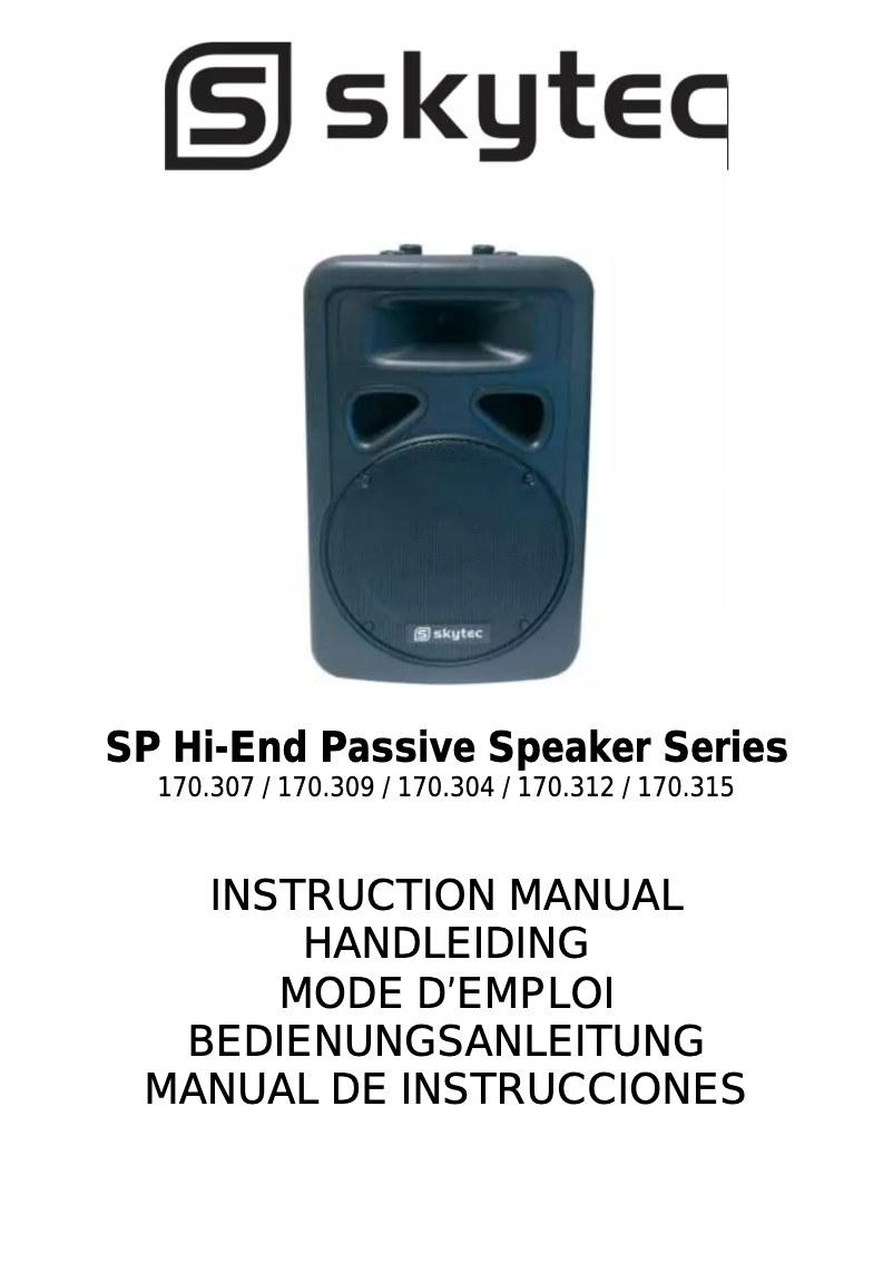 Page n°1 - Manuel utilisateur Skytec SP1500 Hi-End PA-box