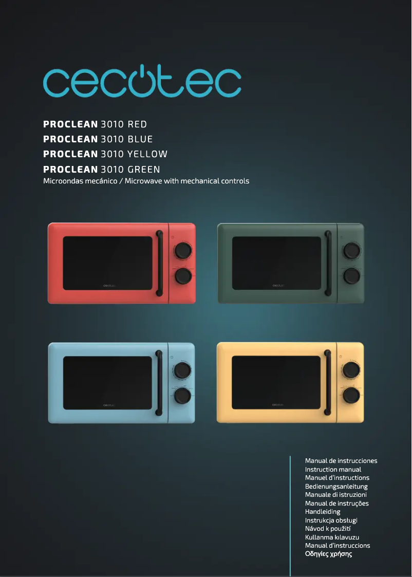 Page 1 de la notice Manuel utilisateur Cecotec ProClean 3010