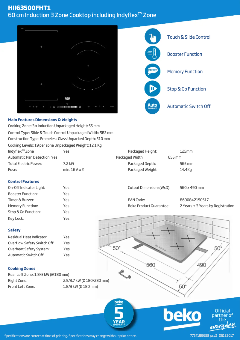 Image de la première page du manuel de l'appareil HII63500FHT1