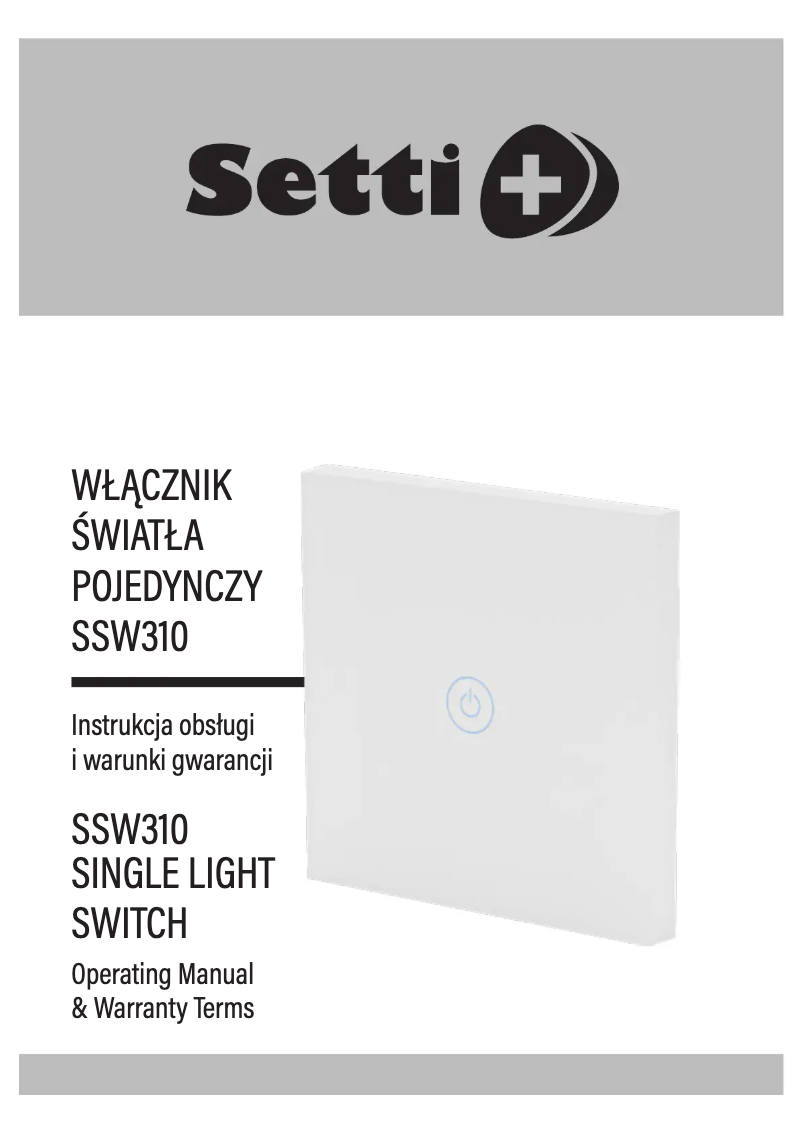 Page n°1 - Manuel utilisateur Setti+ SSW310