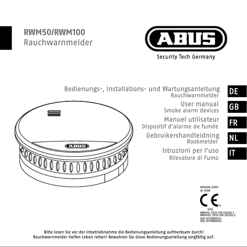 Page n°1 - Mode d'emploi Abus RWM100