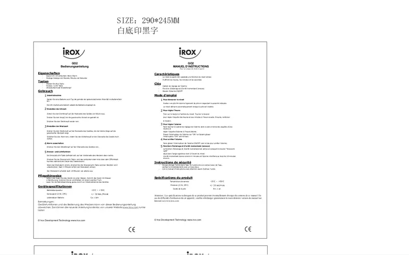 Image de la première page du manuel de l'appareil GO2