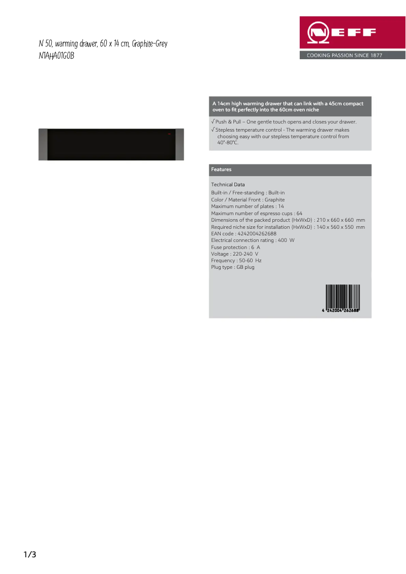 Imagen de la primera página del manual del dispositivo N1AHA01G0B