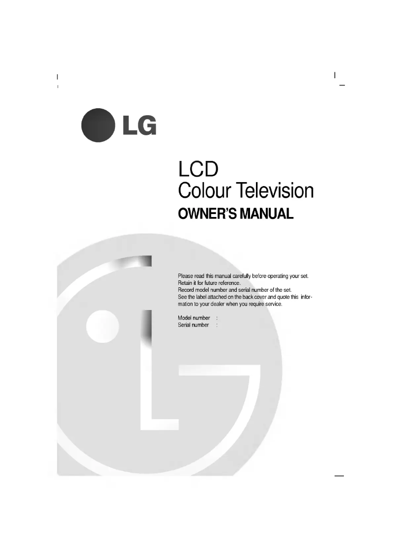 Page 1 de la notice Manuel utilisateur LG LE-15A15