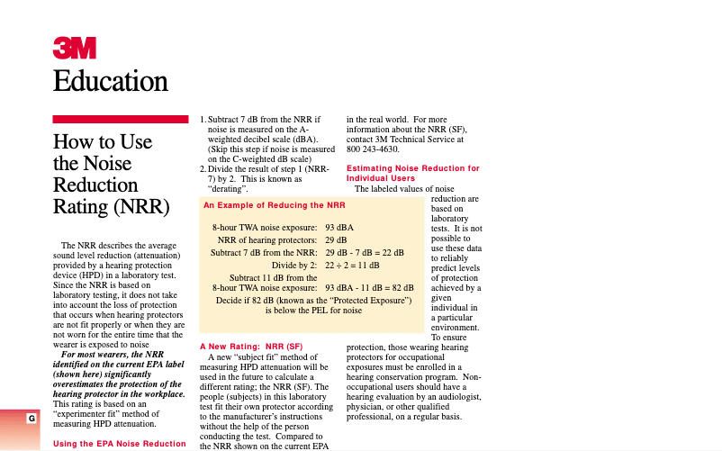 Page n°1 - Manuel utilisateur 3M E-A-R Classic