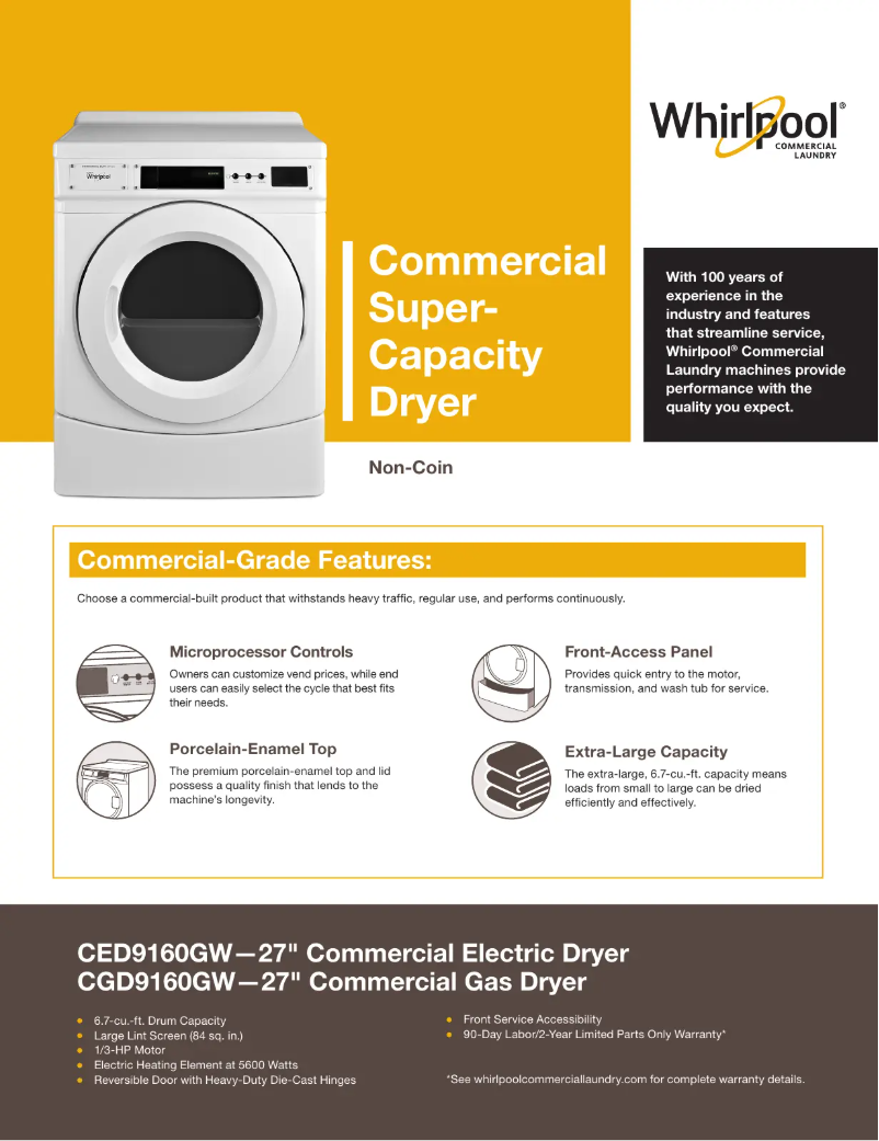 Page n°1 - Fiche technique Whirlpool CGD9160GW