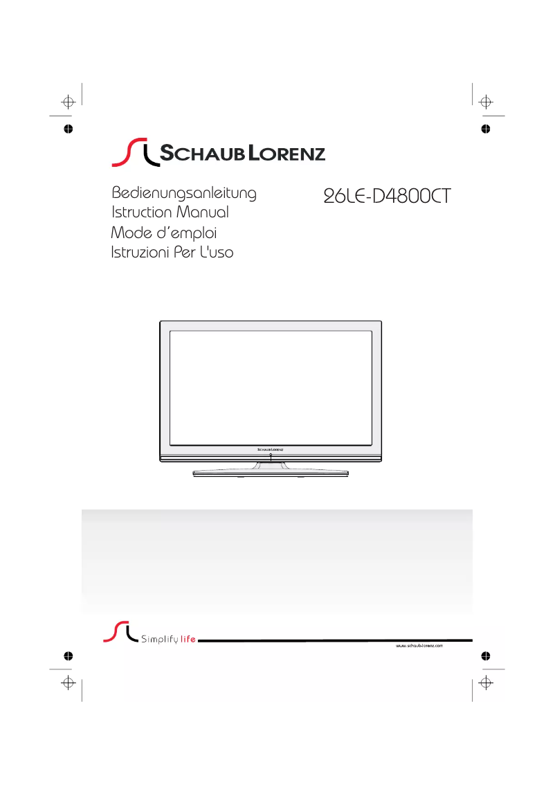 Image de la première page du manuel de l'appareil 26LE-D4800CT